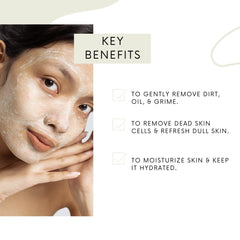 Amira Beauty cucumber facial scrub texture shows micro-granules for gentle exfoliation