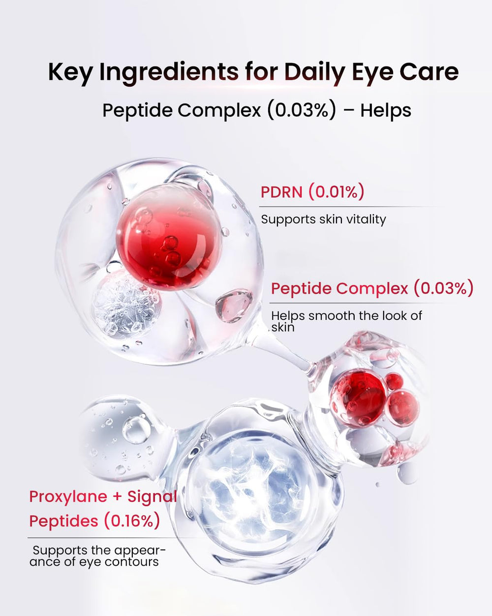 AMIRO eye cream texture close-up demonstrating creamy hydration.