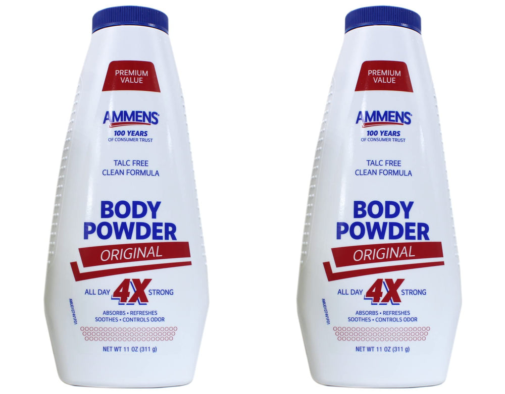Ammens Body Powder Original bottle provides all-day deodorant protection.