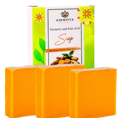 Frankincense oil droplets on the surface of Ammoya Naturals Turmeric Soap.