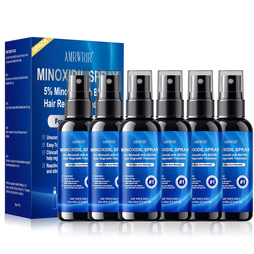 AMRWRIR 5% Minoxidil spray bottle front view for scalp application and hair growth support