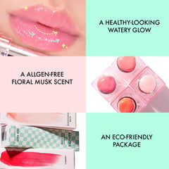 Amuse Seoul Dew Balm 01 Ballerina on lips shows natural glow.