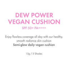 Amuse Seoul Dew Power Cushion swatch reveals warm honey shade blending smoothly.