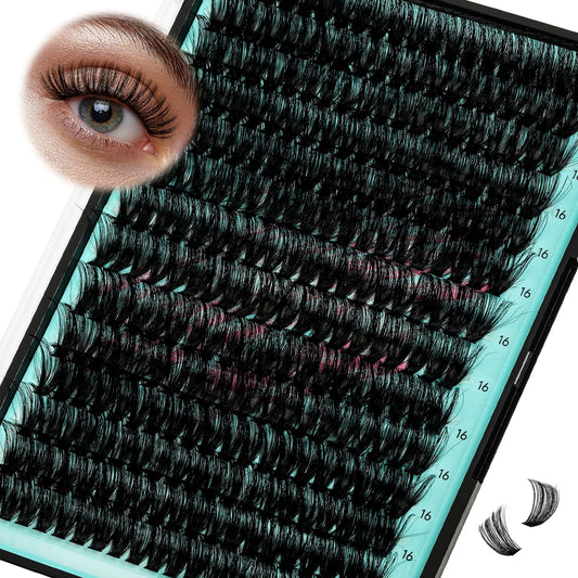 AMZGIRL tray front view showing 280 wispy 16mm clusters for quick volume