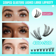 AMZGIRL applying cluster lashes to natural lashes demonstrating easy application benefit