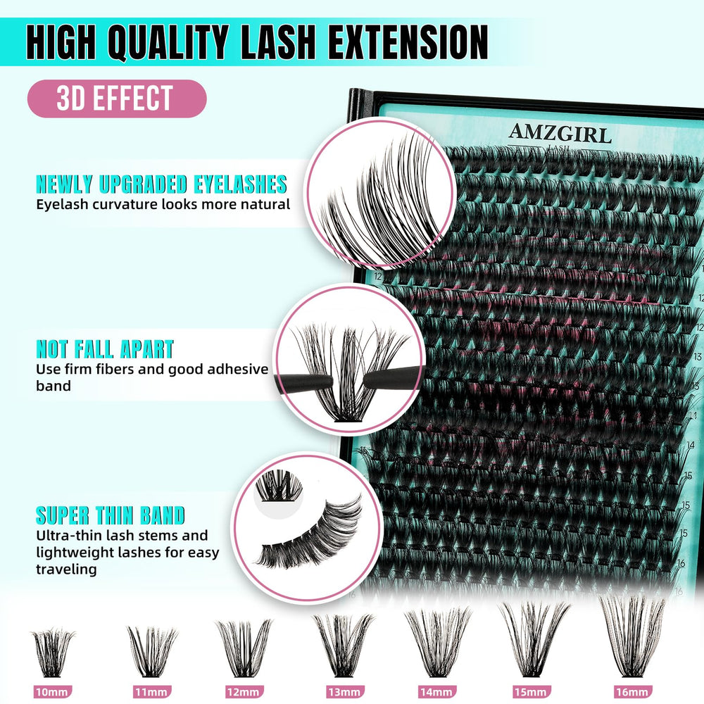 AMZGIRL side profile of D curl clusters demonstrating lifted eye effect