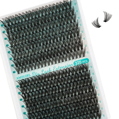 AMZGIRL front tray of 320 brown wispy clusters showing organization and quantity benefit