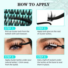 AMZGIRL LASH application demo on half eye illustrating quick DIY placement
