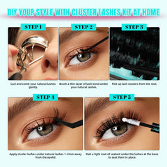 AMZGIRL LASH applicator, bond, seal and remover laid out for convenience