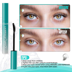 AMZGIRL LASH before and after cleaned lashes showing clearer lash line and reduced residue