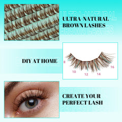 AMZGIRL LASH brown clusters easy-application supports at-home DIY lash extensions.