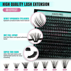 AMZGIRL LASH close-up of cluster bases highlighting secure adhesion