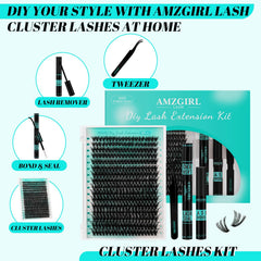 AMZGIRL LASH close-up of 50D D curl clusters highlighting dense wispy texture