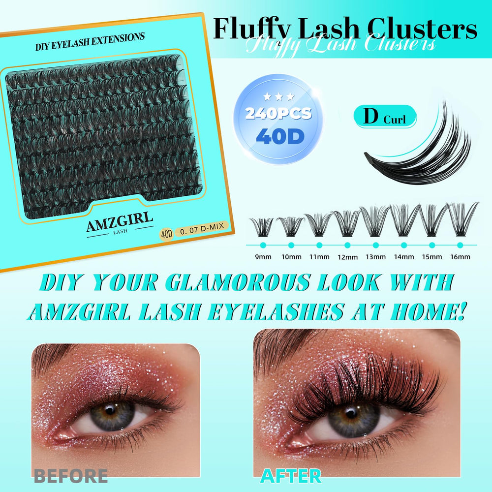 AMZGIRL LASH clusters for beginners, easy home application