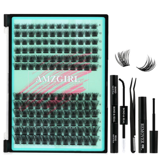 AMZGIRL LASH lash clusters kit 144pcs for at-home eyelash extensions