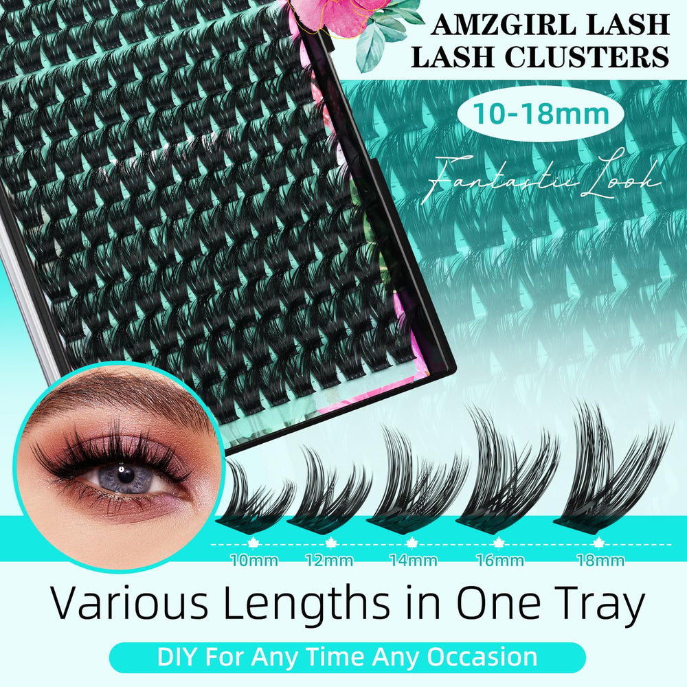 AMZGIRL LASH ultra-thin band clusters blend with natural lashes.