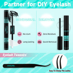 AMZGIRL LASH worn with party makeup demonstrating subtle reflective sparkle