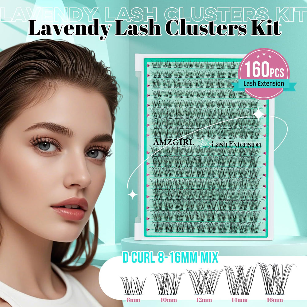 AMZGIRL LASH 160pcs clusters ideal for DIY lash extensions at home.