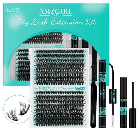 AMZGIRL LASH kit with 320 lashes on a tray for easy at-home styling
