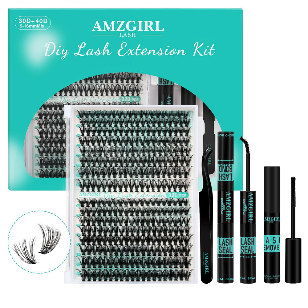 AMZGIRL LASH front packaging showing full kit and easy storage benefit