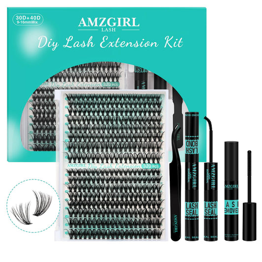 AMZGIRL LASH front packaging showing full kit and easy storage benefit