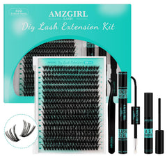AMZGIRL LASH front packaging showing complete 320pc kit and tools for convenient DIY