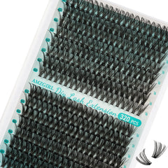 AMZGIRL LASH front tray showing 320 mixed D curl clusters for versatile styling