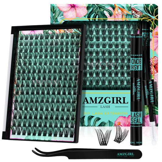 AMZGIRL LASH Hollyhock Kit with 168 cluster lashes for a natural look and subtle fullness