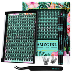 AMZGIRL LASH Hollyhock Kit with 168 cluster lashes for a natural look and subtle fullness