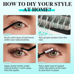 AMZGIRL LASH length comparison scale illustrating 8–16mm options for styling