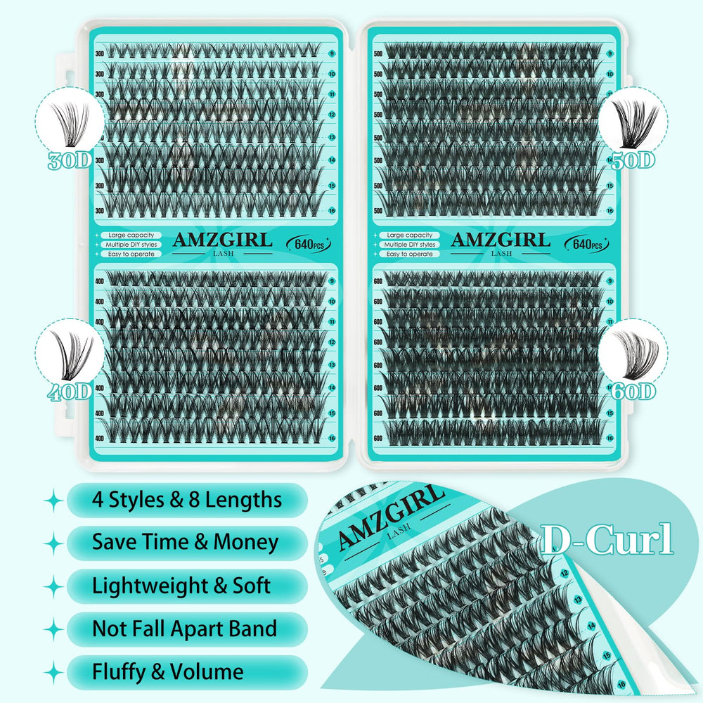 Mixed-length lash clusters (9-16mm) for versatile styles