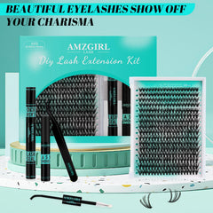 AMZGIRL LASH full kit laid out to show scale and all included tools for at-home use
