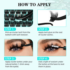 AMZGIRL LASH Tulip length comparison strip displaying 10–18mm variety for styling