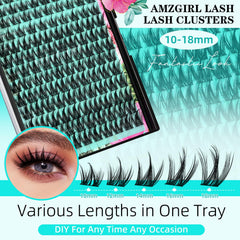 AMZGIRL LASH display of ultra-thin wide band and mixed clusters for quick application