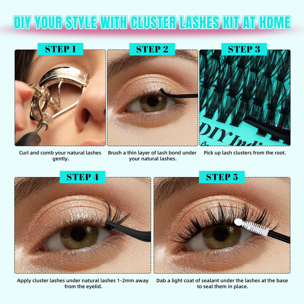 AMZGIRL lashes applied on model demonstrating natural D curl lift and fuller eyes
