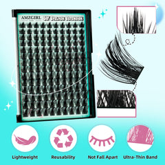 AMZGIRL thin band lash base shown for comfortable secure fit benefit