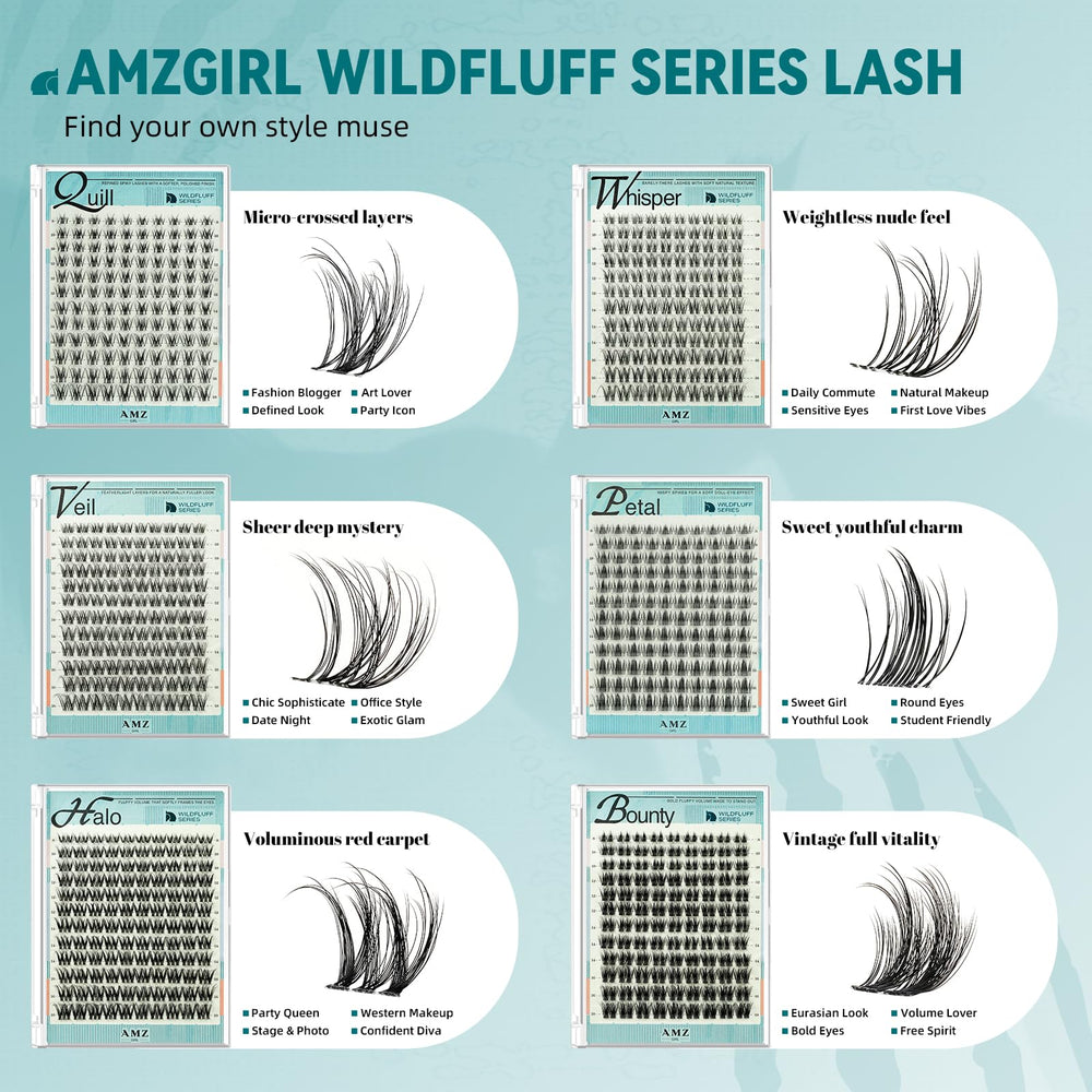 AMZGIRL LASH precision tweezers enabling exact cluster placement