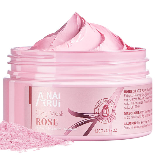 ANAI RUI Rose Clay Mask with pink texture smooths and detoxes for radiant skin