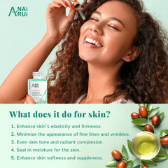 Dewy nourished skin texture after applying ANAI RUI with no heaviness