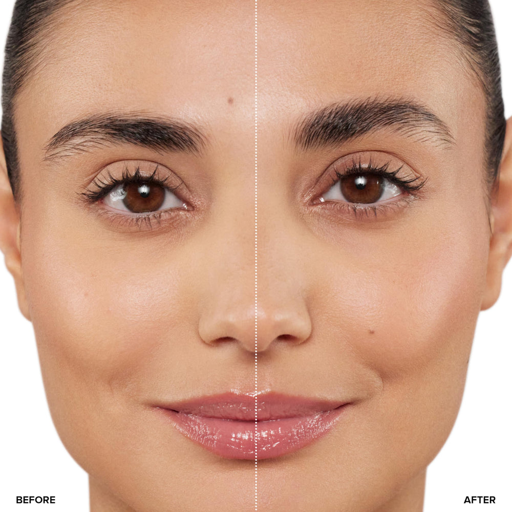 Closeup on brows with Brow Freeze Gel for stable styling