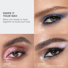 Compact packaging for travel: Anastasia GLIDR Shadow Stick Brandy Flame
