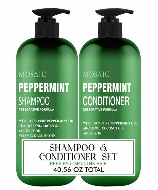 AnatoliaDaphne peppermint oil shampoo and conditioner duo pack for refreshed hair