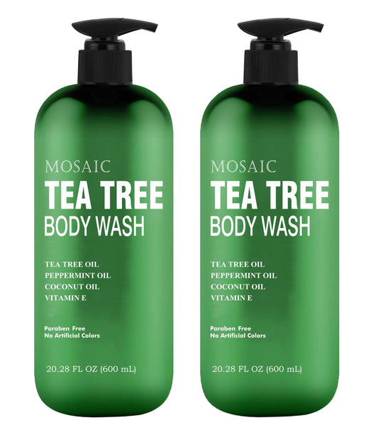 AnatoliaDaphne Tea Tree Body Wash bottle shows a large 600 ml size for daily use.