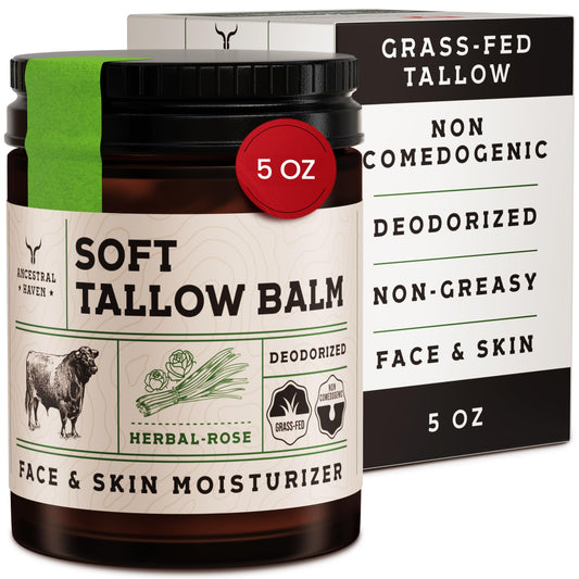 Ancestral Haven beef tallow face cream jar showing lightweight hydration
