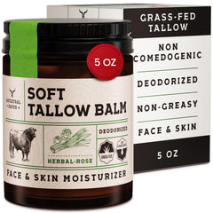 Ancestral Haven beef tallow face cream jar showing lightweight hydration