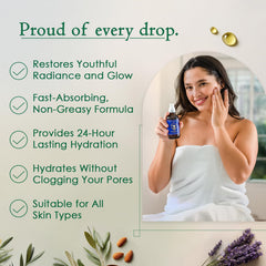 Ancient Greek Remedy Body Oil lavender scent offers calming aromatherapy during routine.