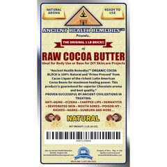 ANCIENT HEALTH REMEDIES Cocoa Butter Packaging, bulk format supports larger batch projects.