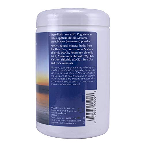 Ancient Secrets Mineral Baths Dead Sea salts pouring into a tub for a calming soak