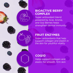 Andalou Naturals BioActive 8 Berry Mask creamy texture on skin supports pampering routine