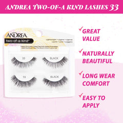 Andrea Two of a Kind False Lashes 33 Black pack two-of-a-kind in stylish full volume